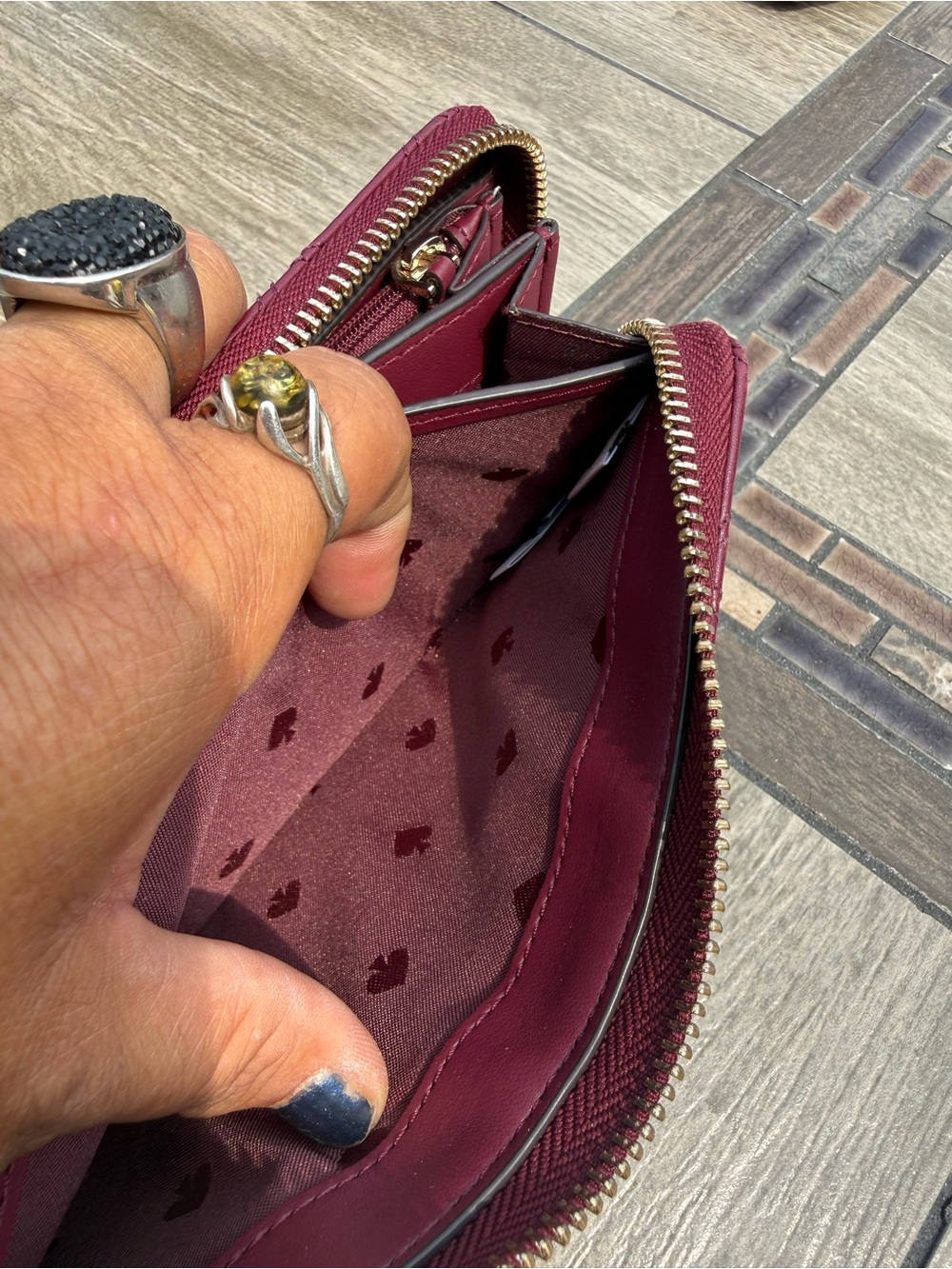 EUC Kate Spade Natalia Large Continental Quilted Leather Plum Large Wallet - Picture 14 of 15